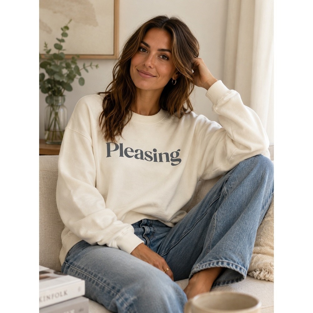 Pleasing Sweatshirt‎ Women XL Cream Harry Styles Merch Minimalist Streetwear